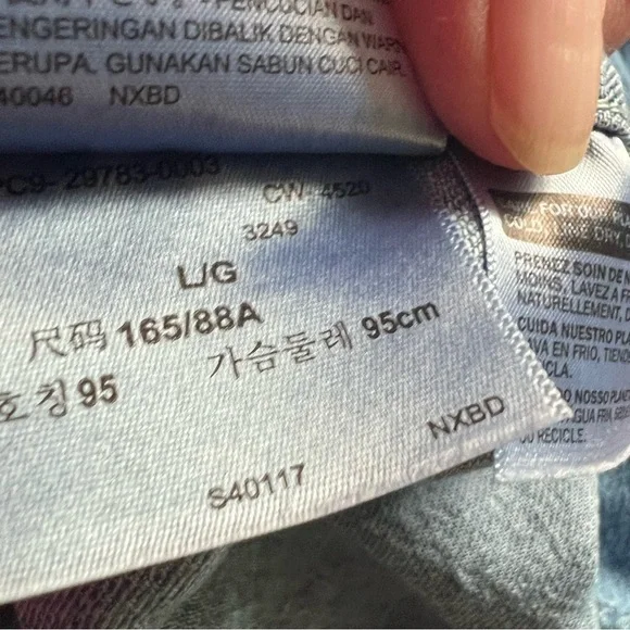 Levi’s Denim Mini Dress Size Large Button Front Tiered Sleeveless Blue - Picture 11 of 13